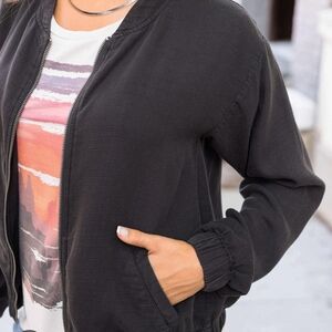 Grace & Lace Charcoal Bomber Jacket